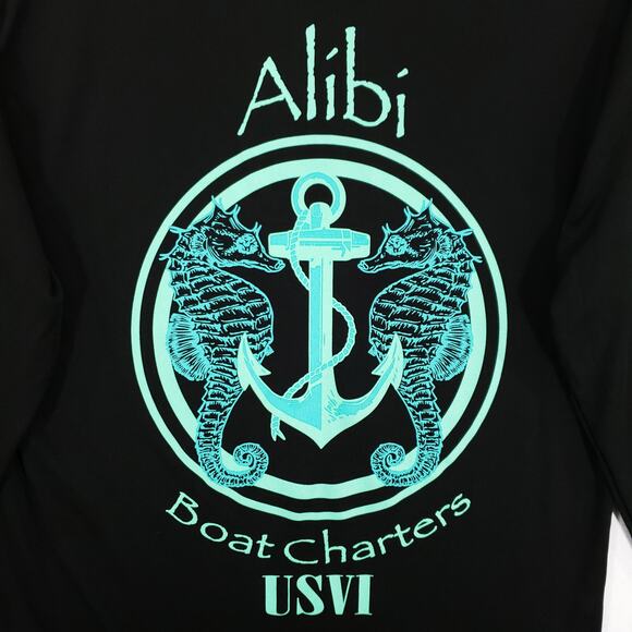 Caribbean Alibi Boat Charters Shirt Adult Extra Small Long Sleeve USVI Pullover - Picture 2 of 8